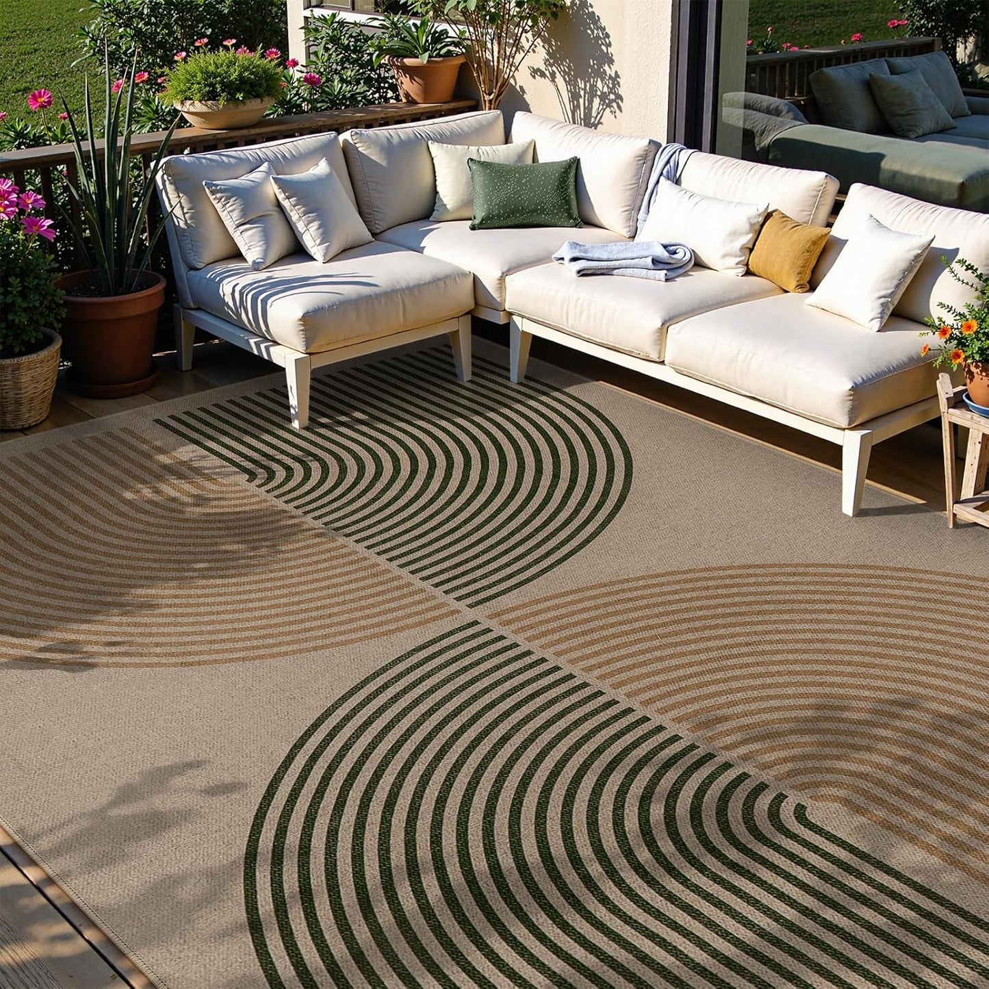 Lahome Modern Rainbow Easy Jute Rug for Stylish Living Spaces
