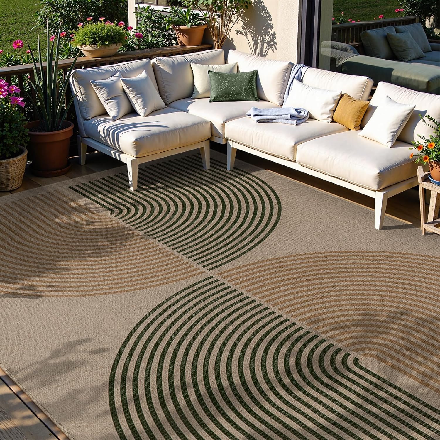 Lahome Modern Rainbow Easy Jute Rug for Stylish Living Spaces