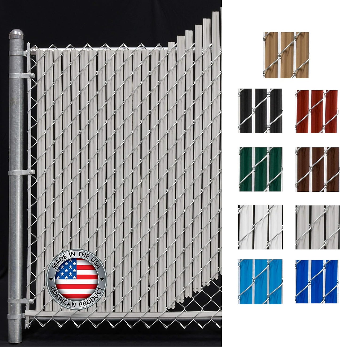 Wave Slat Privacy Slat for Chain Link Fence - Gray 6ft Height