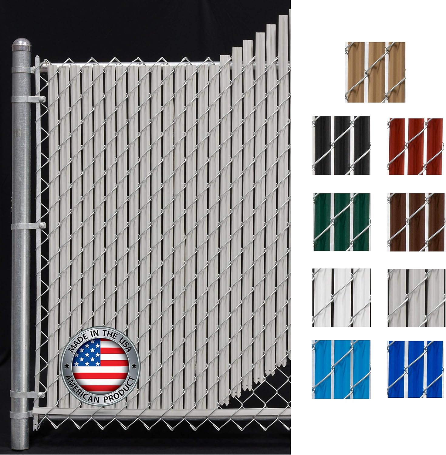 Wave Slat Privacy Slat for Chain Link Fence - Gray 6ft Height