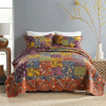 Queen Comforter Set 100% Cotton Quilt - Lightweight Reversible