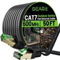 Cat 7 Outdoor Flat Ethernet Cable 50ft - High Speed, Direct Burial
