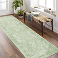 MUJOO 2x8 Runner Rug Sage Green - Washable Hallway Runner