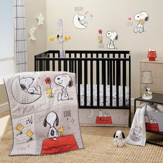 Snoopy Love 3-Piece Infant Baby Nursery Crib Bedding Set Review