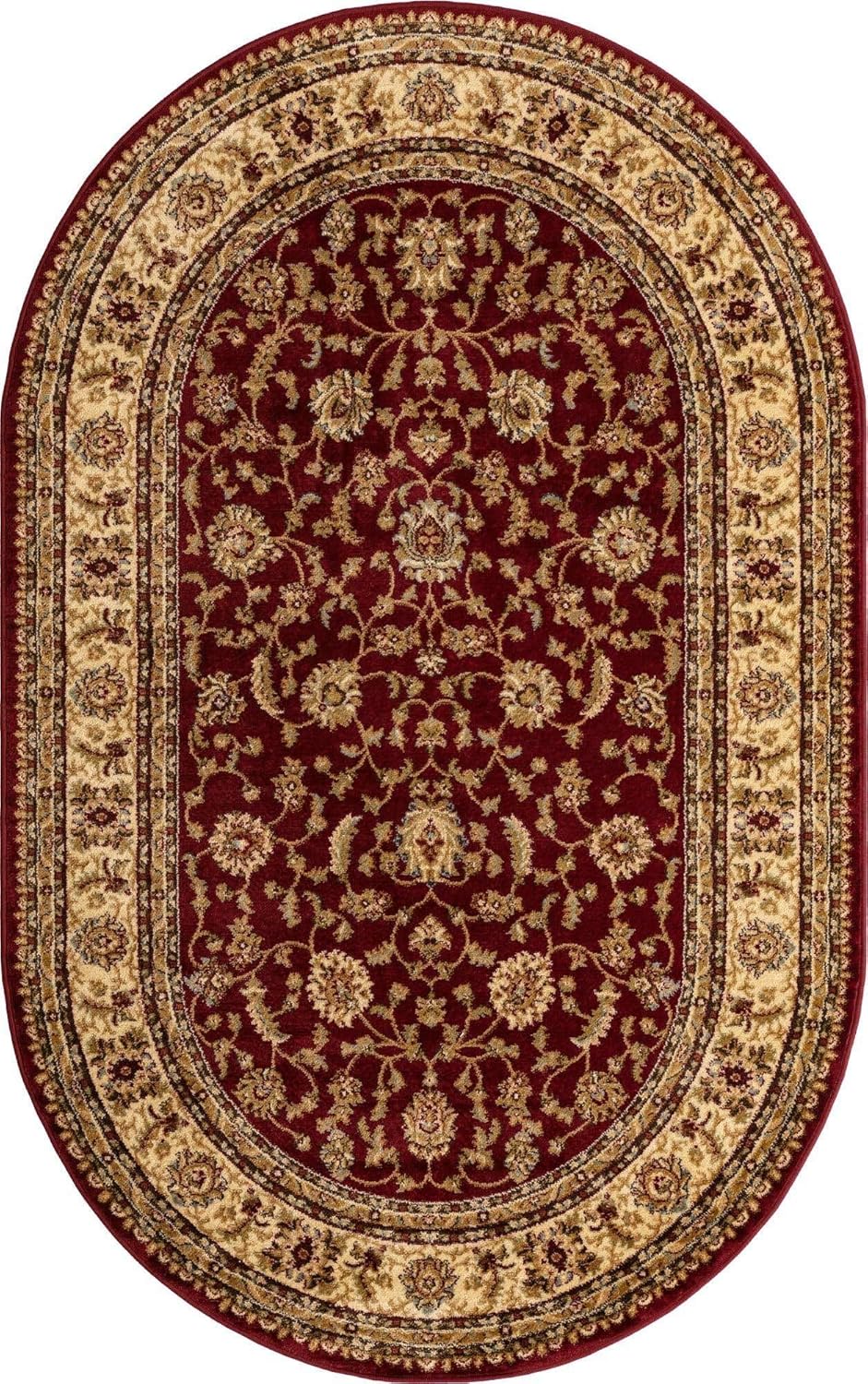 Unique Loom Voyage Collection Area Rug - St. Louis Oval Red/Gold
