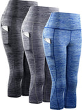NELEUS Women's Yoga Running Capris Tummy Control High Waist - Pocketed