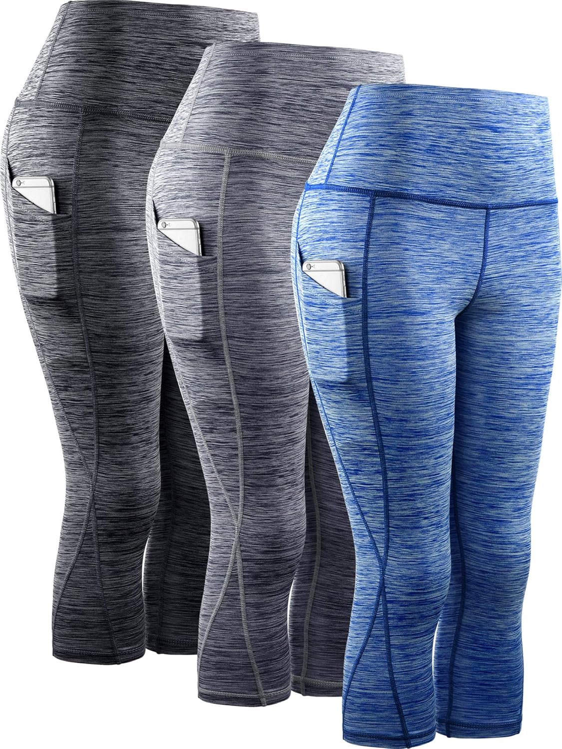 NELEUS Women's Yoga Running Capris for High Waist Workout