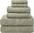 CloudSoft Cotton Luxury 6-Piece Towel Set, Sage - Plush 600 GSM