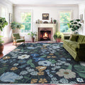 9x12 Area Rug for Living Room Vintage Floral Washable Rug - Soft Low