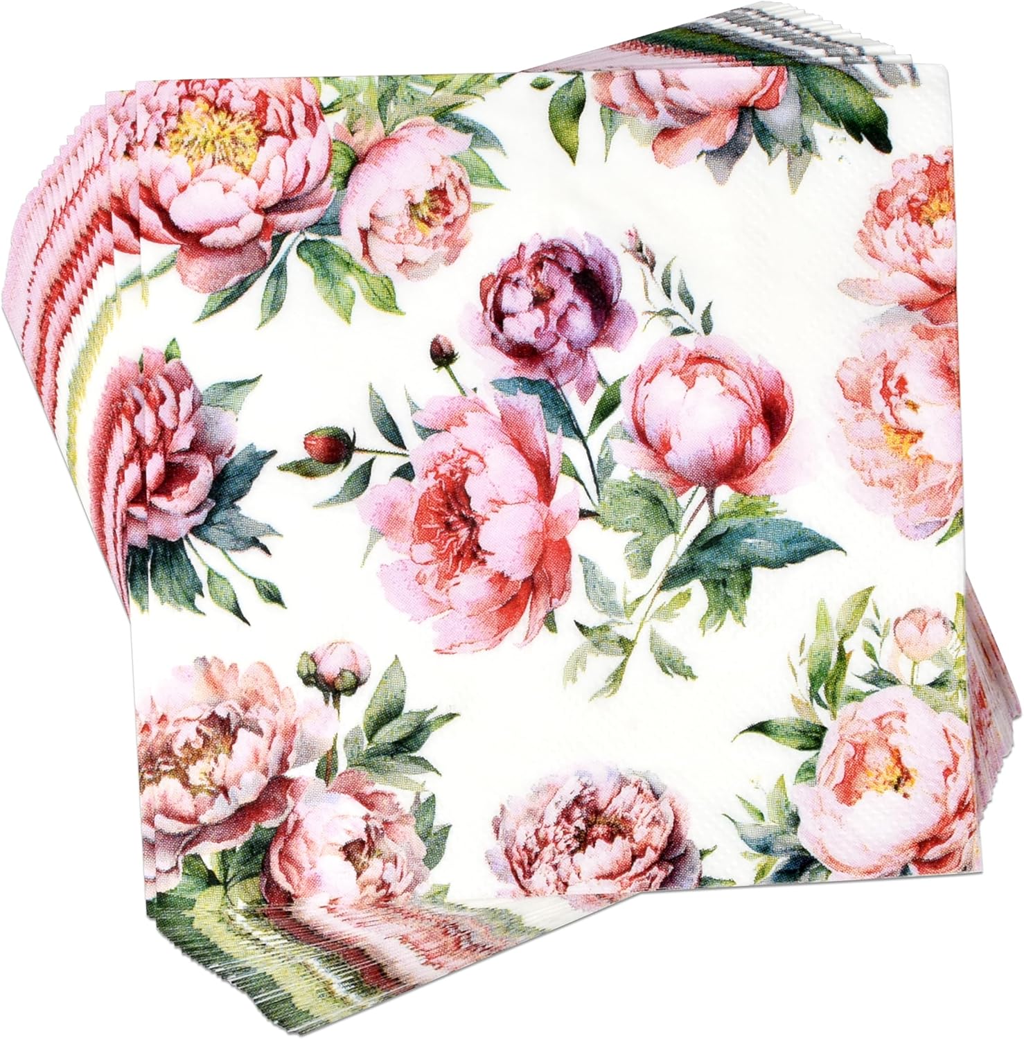 100 Blush Peony Cocktail Napkins for Stylish Parties