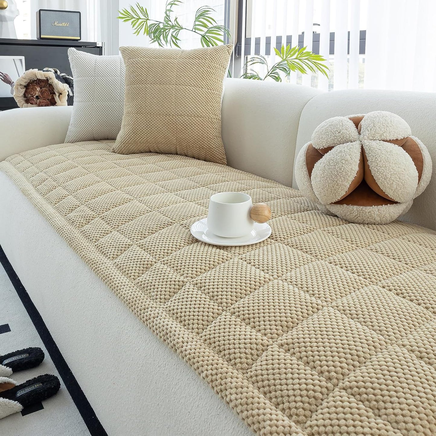 Sofa Couch Cover for Dogs, Non-Slip Sectional Protector