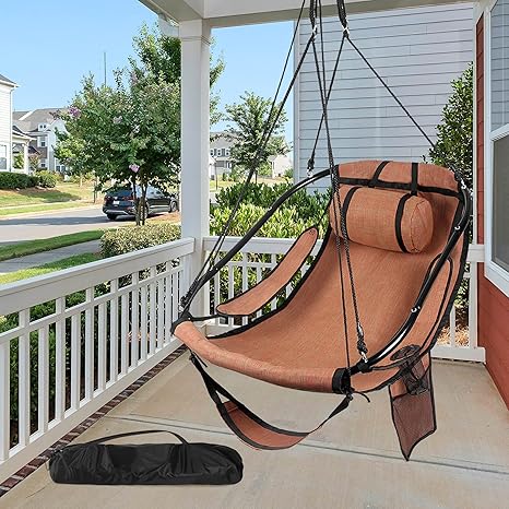 Bathonly Hammock Chair with Foot Rest for Ultimate Relaxation