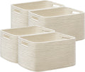 Storage Basket for Shelves 4 Pack - Durable Cotton Organizer