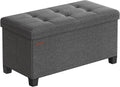 Storage Ottoman Bench with Legs and 20-Gallon Storage - Slate Gray