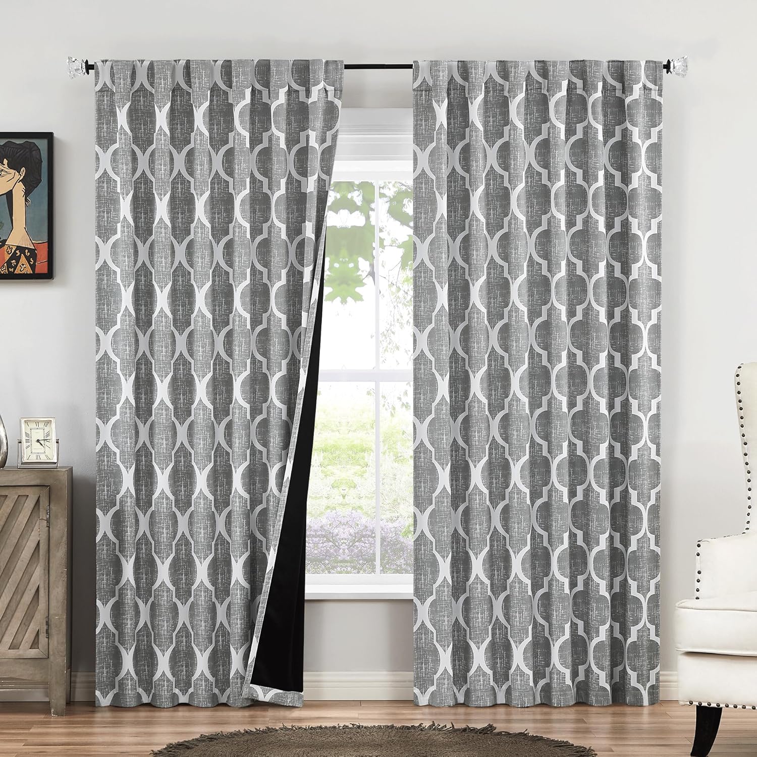 Beauoop 100% Blackout Curtains for Bedroom and Living Room