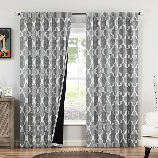 Beauoop 100% Blackout Curtains for Bedroom and Living Room