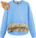 TACVASEN Women's Sherpa Fleece Lined Crewneck Sweatshirt - Warm