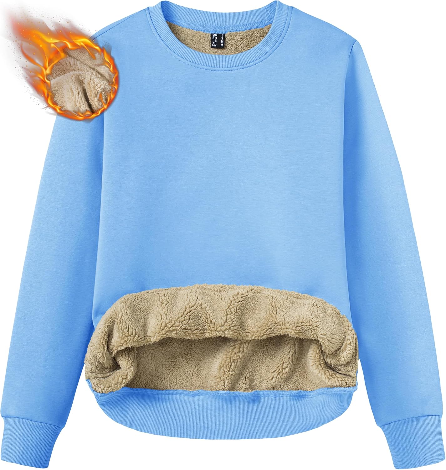 TACVASEN Women's Fleece Lined Sweatshirt for Winter Warmth