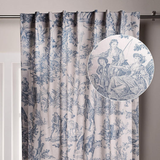 Elegant 100% Cotton Light Filtering Toile Curtains for Home
