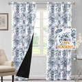 100% Blackout Paisley Floral Curtains 84 in - Thermal, Light Blocking