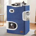 YITAHOME 2-Tier Cat House - Cozy Multi-Cat Condo with Scratch Posts