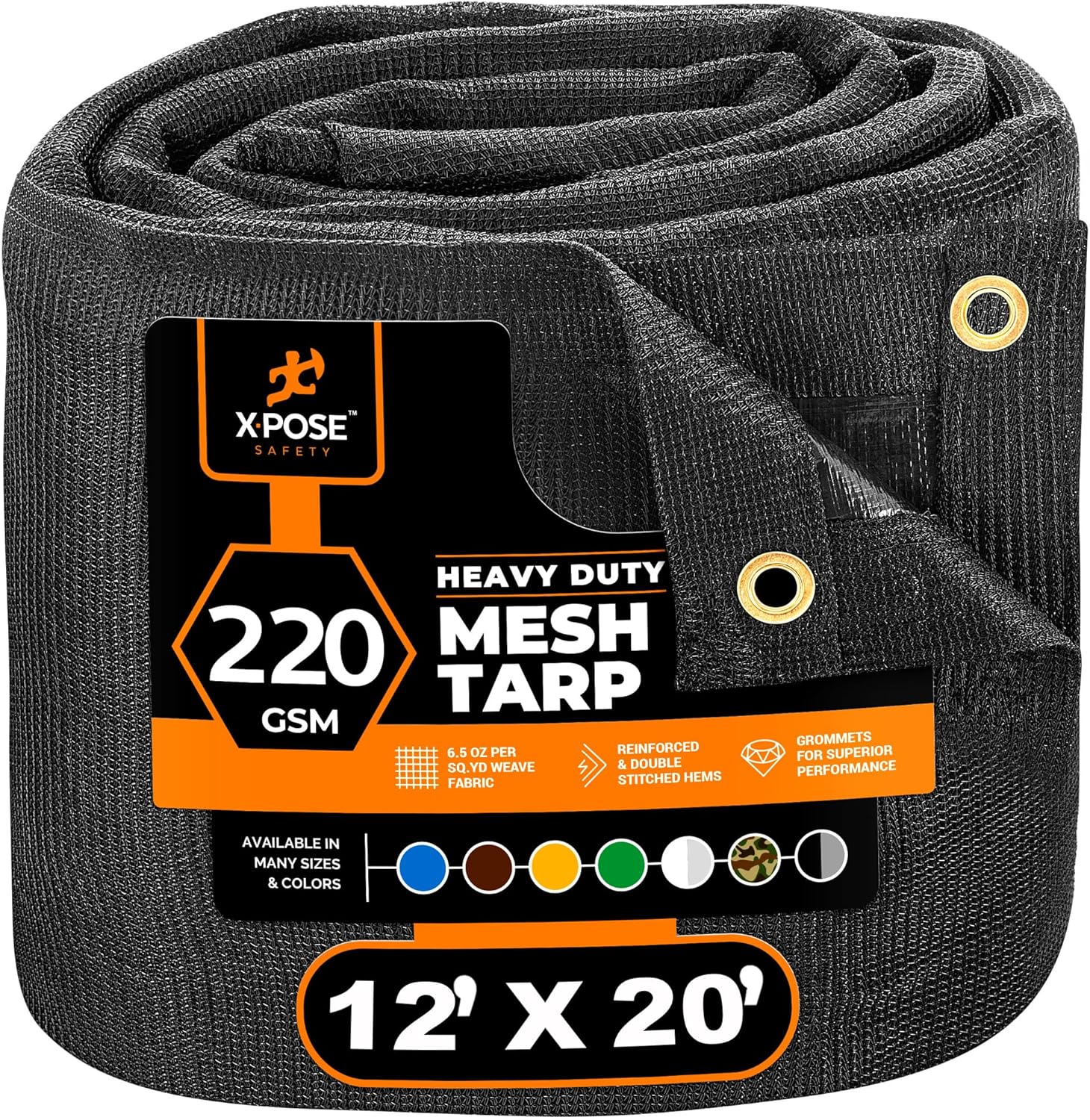 Xpose Safety Heavy Duty Mesh Tarp 12 x 20 for Shade & Protection