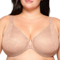 Glamorise Plus Size Lacey T-Back Wonderwire Bra - Support & Comfort We