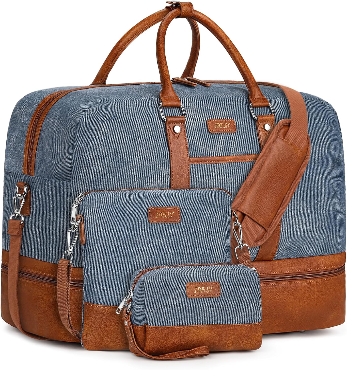 IBFUN Weekender Bags for Women: 3PCS Travel Duffle Set