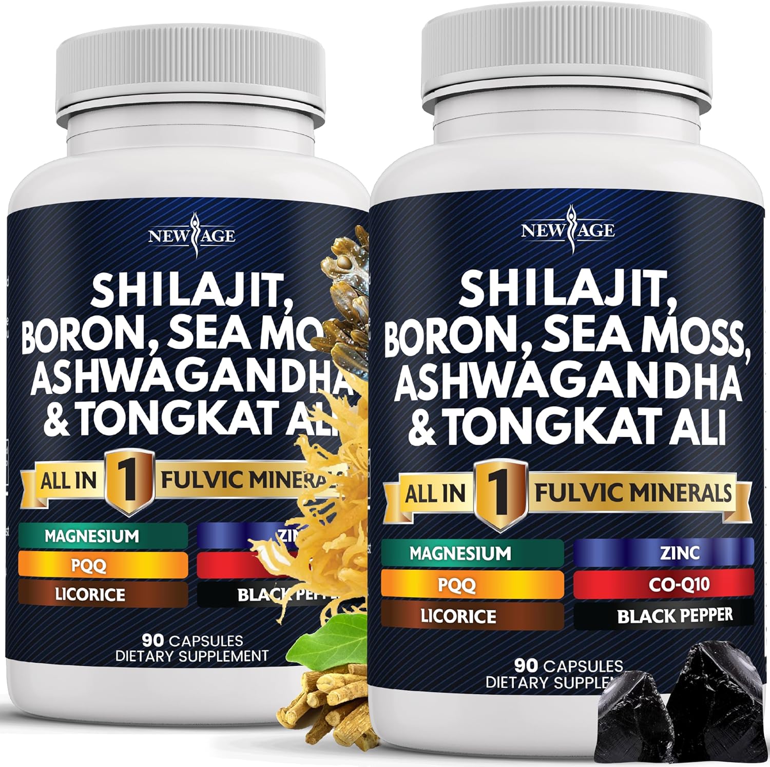 Shilajit Supplement with Sea Moss by NEW AGE - 90 Count