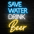 Kavaas Save Water Drink Beer Neon Sign - Fun Bar Wall Decor