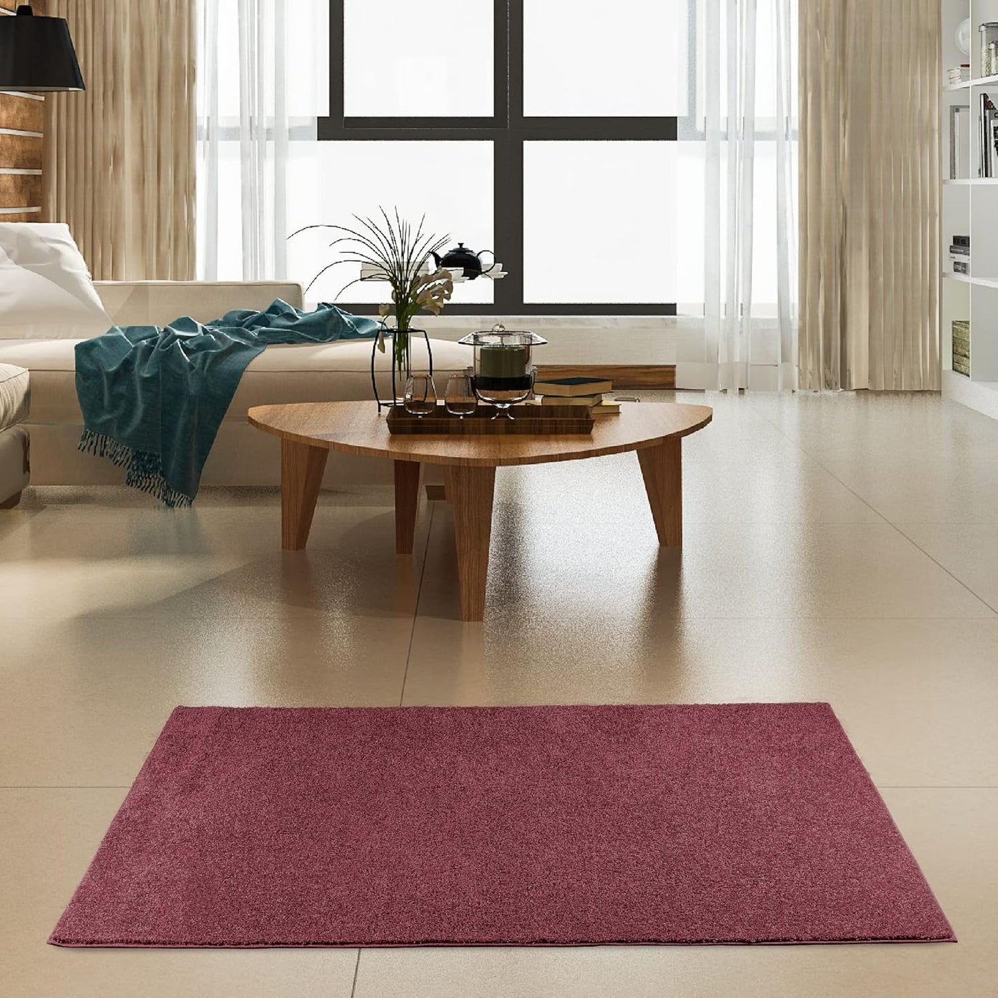 Cranberry Area Rugs for Pets and Kids - Soft and Stylish