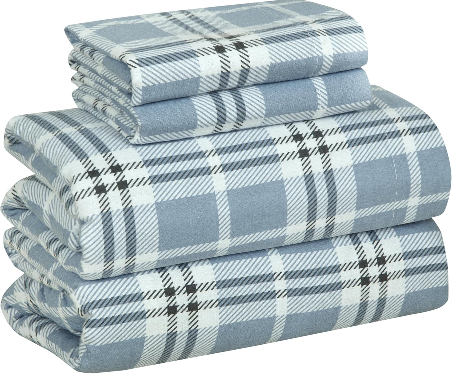 Bliss Casa 3 Piece Cotton Flannel Sheets Twin Size Set Soft