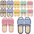 Washable House Slippers 10 Pairs for Guests - Thick Non Slip Open Toe