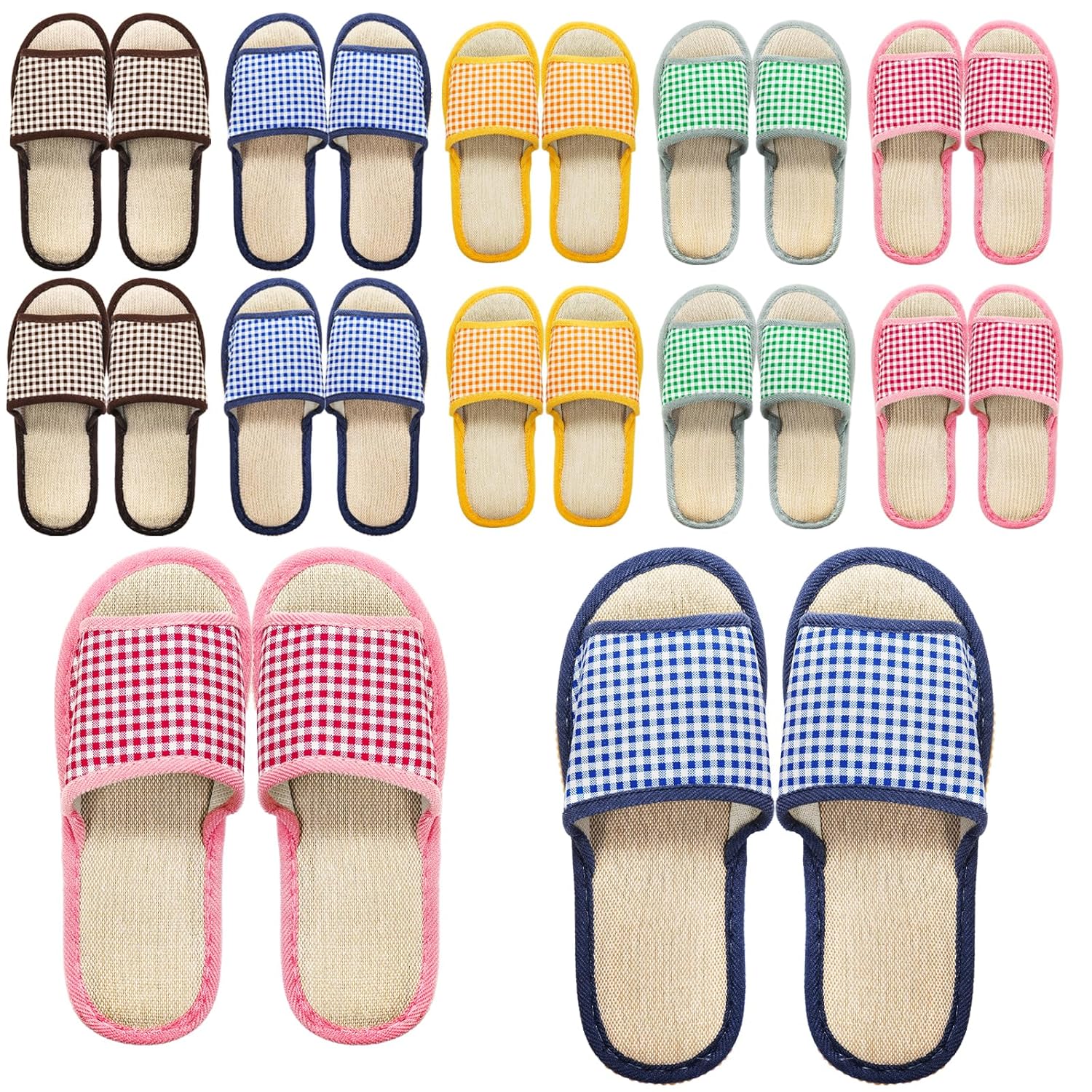 10 Pairs Washable House Slippers for Guests, Comfortable and Safe