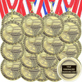 36 Pcs 2 in Gold Sports Medals for Basketball Soccer Volleyball - Bulk