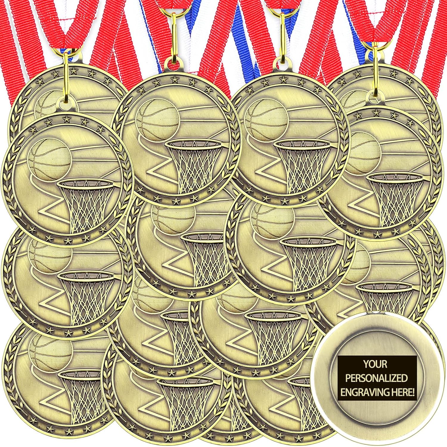 36 Pcs 2ft' Gold Medals for Sports Awards and Participation Gifts