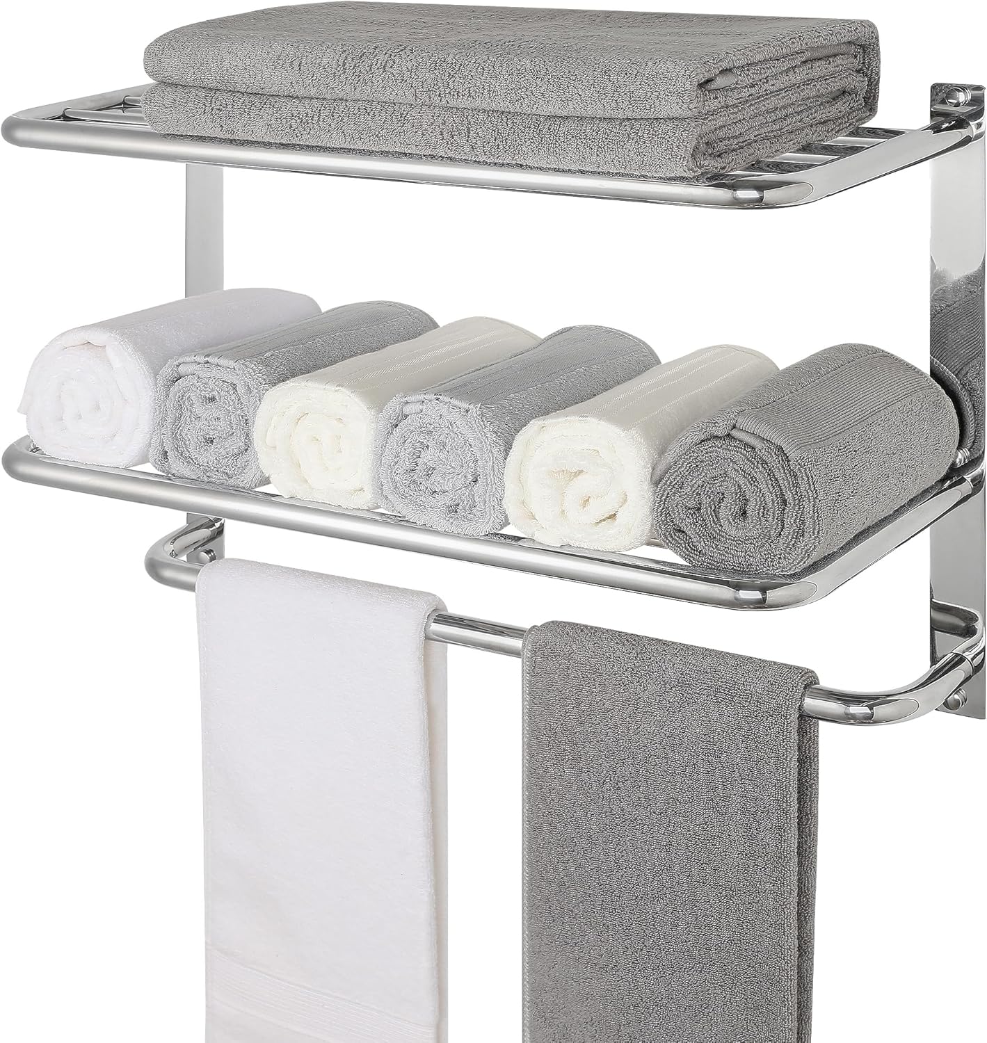 24 Inch Stainless Steel Towel Rack for Bathroom Storage Solution