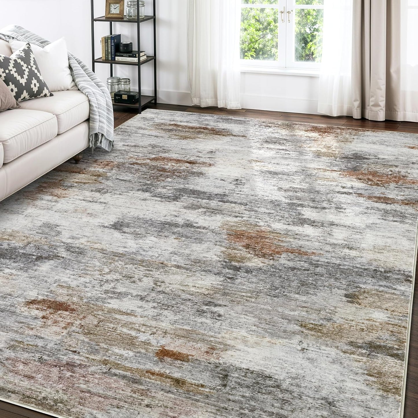 Washable Modern Area Rug: Soft & Stylish Boraya - 6x9 Multicolor