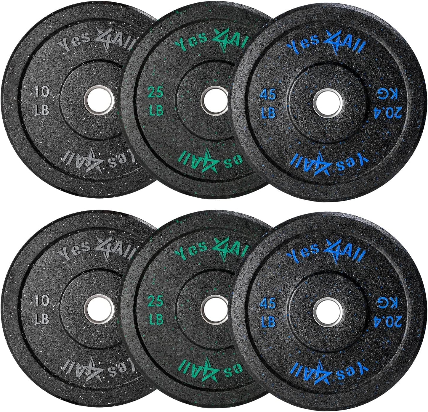 Yes4All 2in Bumper Plate Set for Weightlifting and Strength Training