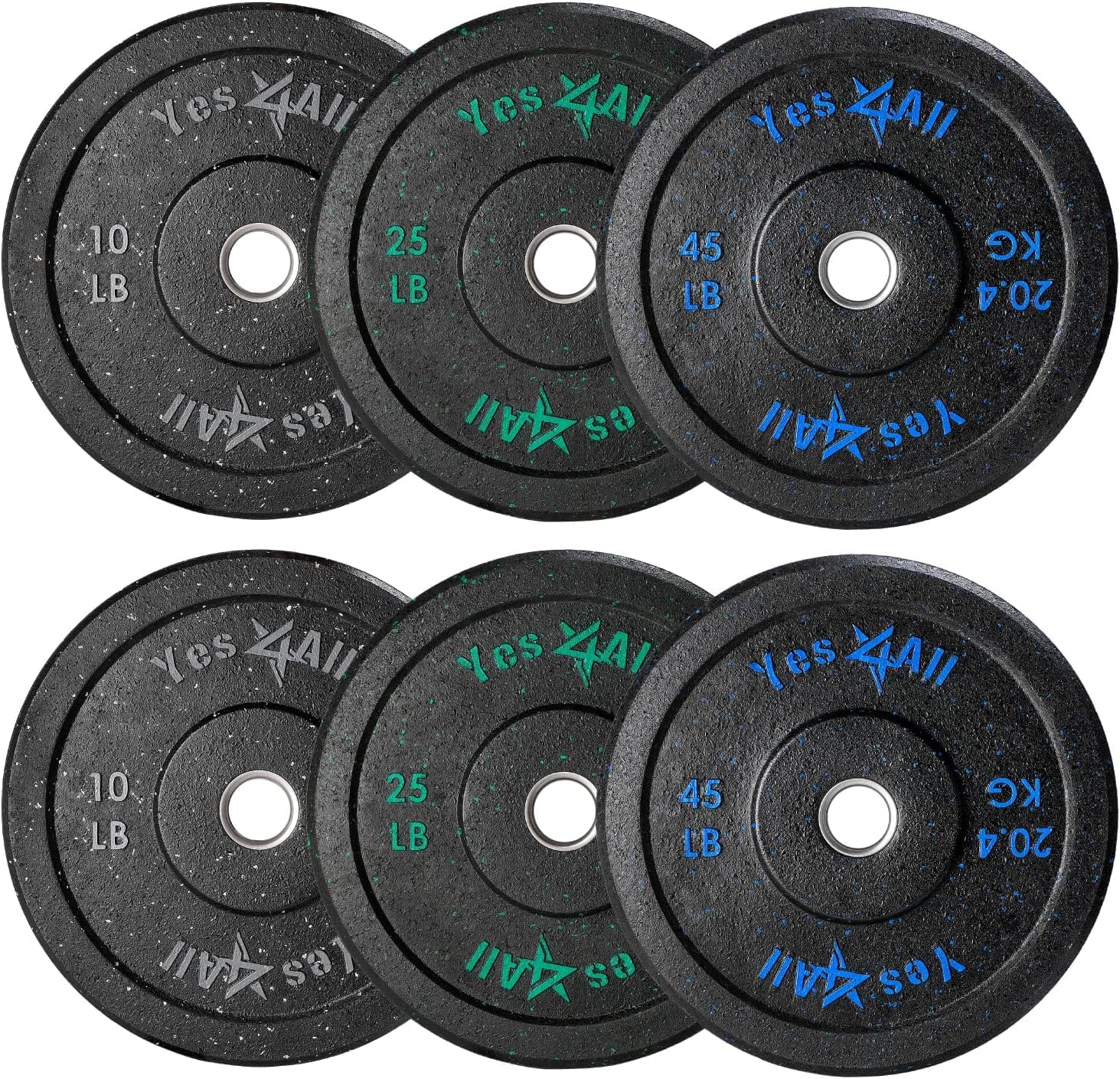 Yes4All 2in Bumper Plate Set for Weightlifting and Strength Training