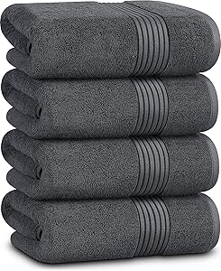 Luxury Bath Towels Set - 100% Cotton, Quick Drying, 4 Piece