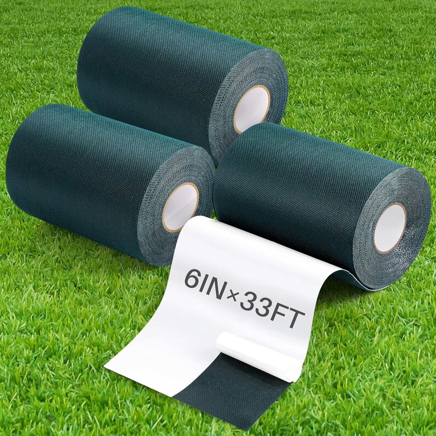 3 Rolls 6 in x 33 ft Artificial Turf Tape for Easy Installation