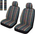 Baja Saddle Blanket Car Seat Covers Front Set - Colorful, Washable Fit