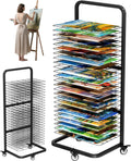 Art Drying Rack with 25 Removable Shelves - Mobile Canvas Storage