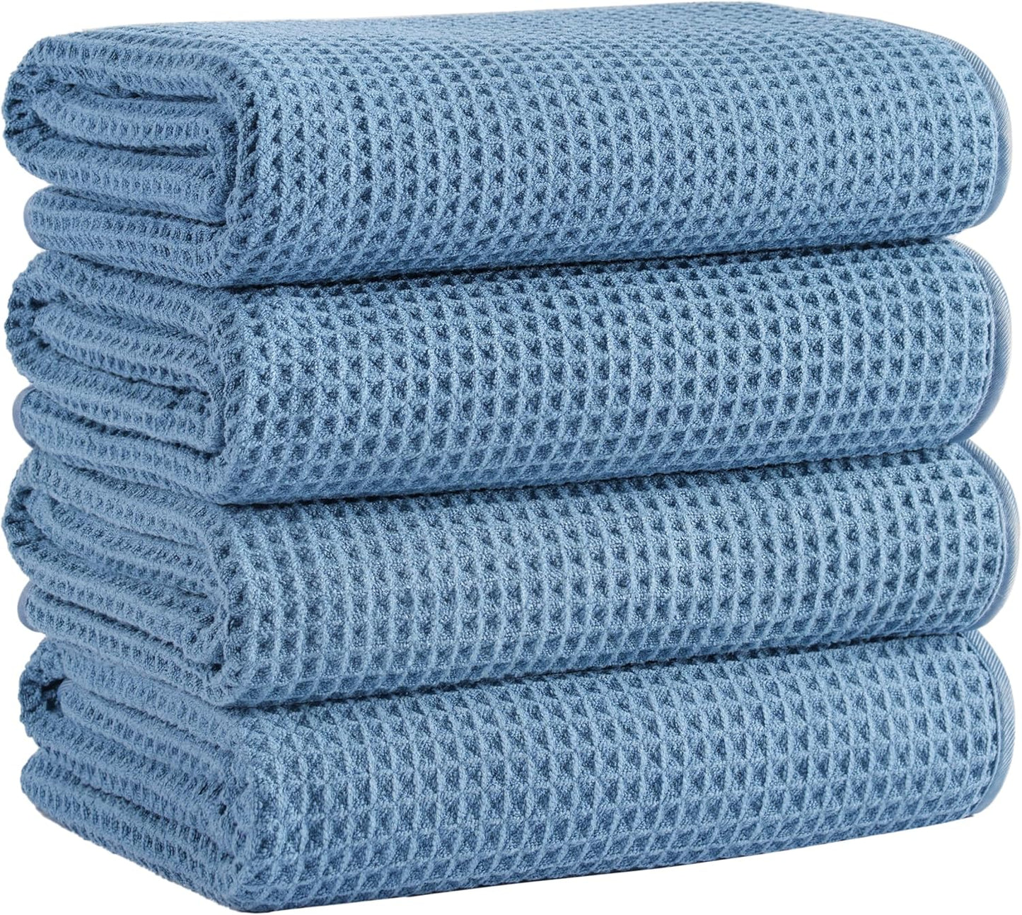 Microfiber Waffle Bath Towels - Soft, Absorbent, Fast Drying