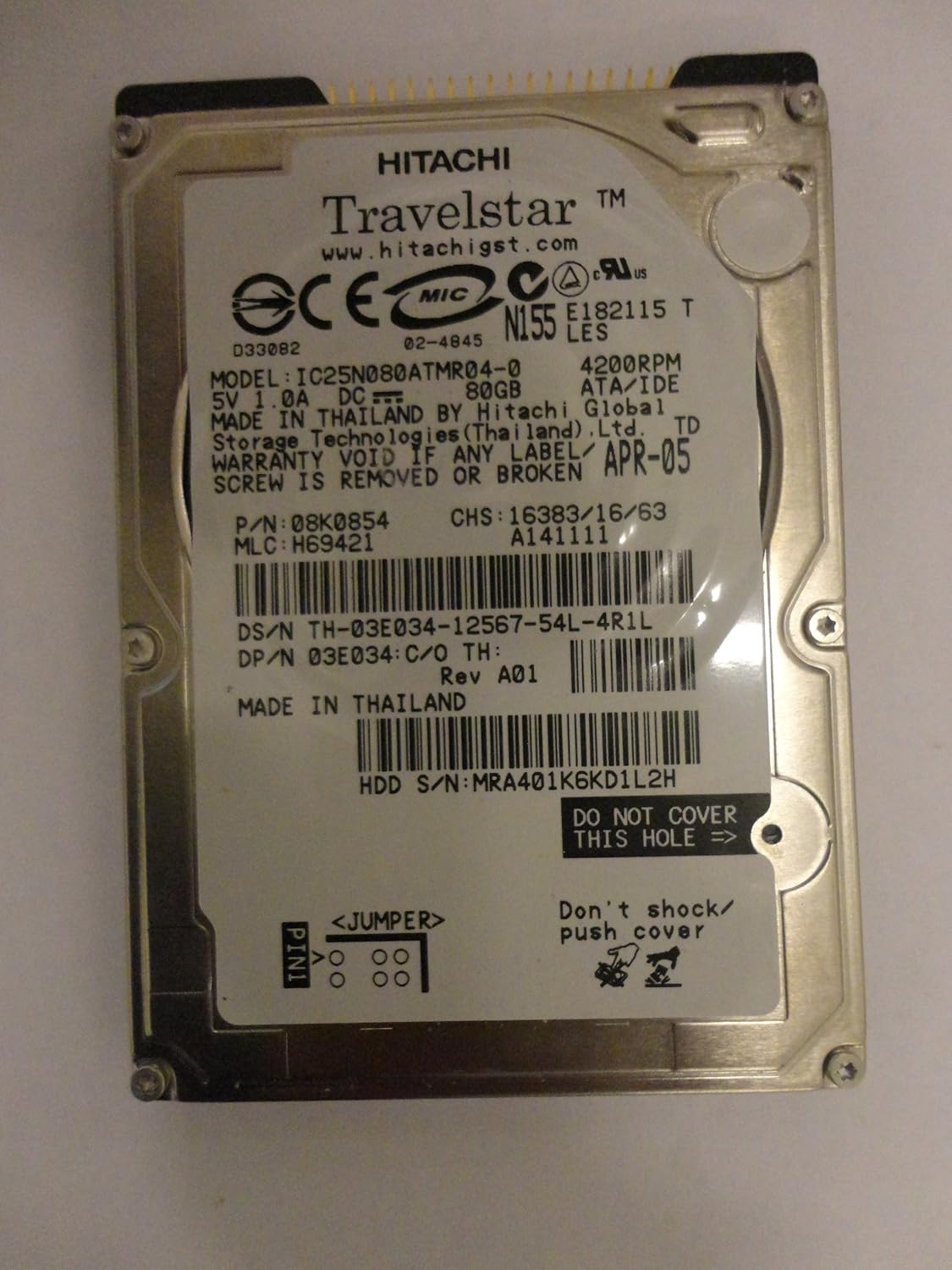 Hitachi Travelstar 80GN 80GB UDMA/100 2.5in IDE Hard Drive Review