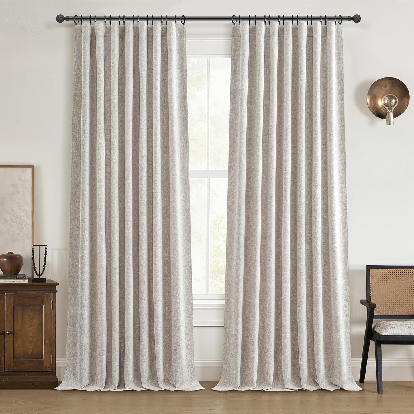 Long Curtains for Living Room Custom 105 Inch Thermal Blackout Drapes