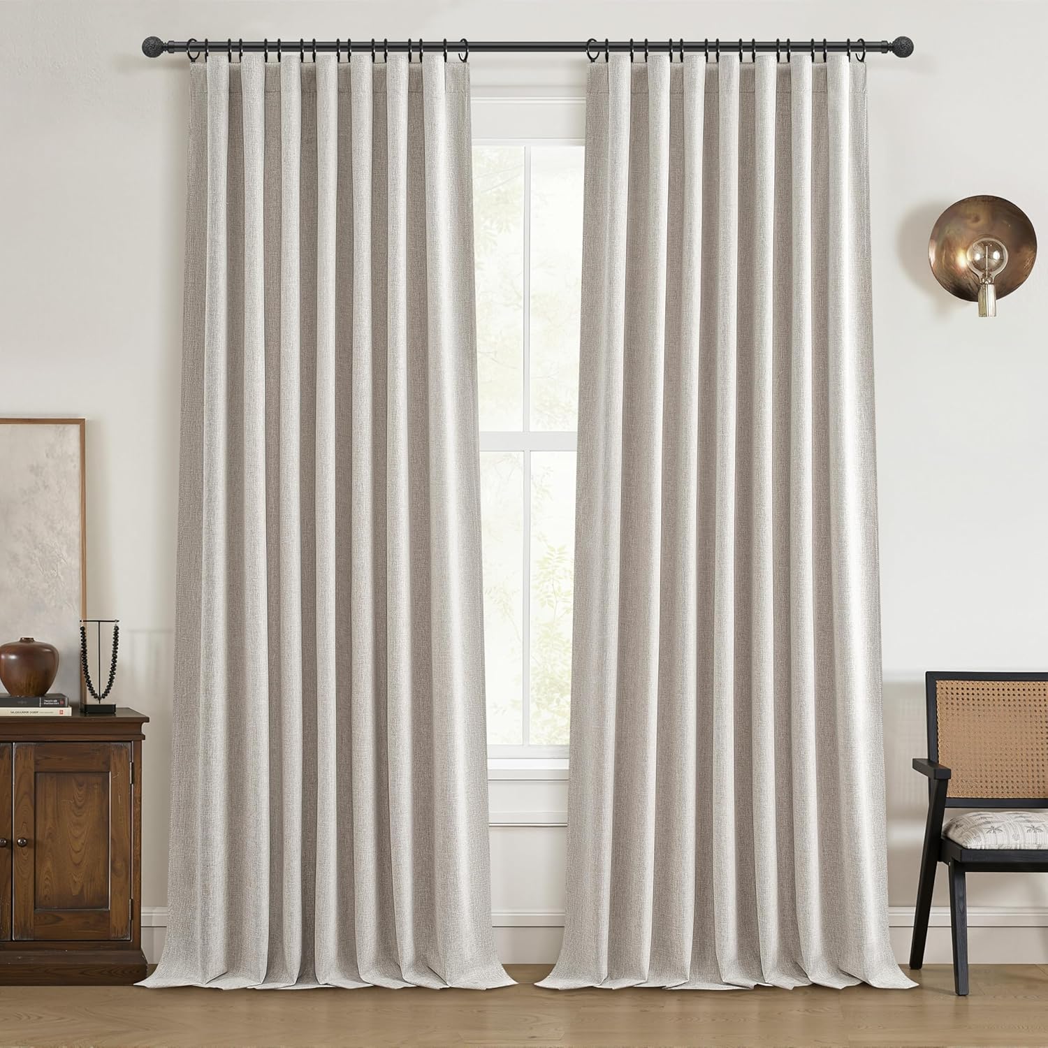 Long Curtains for Living Room Custom 105 Inch Thermal Blackout Drapes