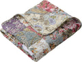 Blooming Prairie Quilted Patchwork Throw - Colorful Cotton Comfort