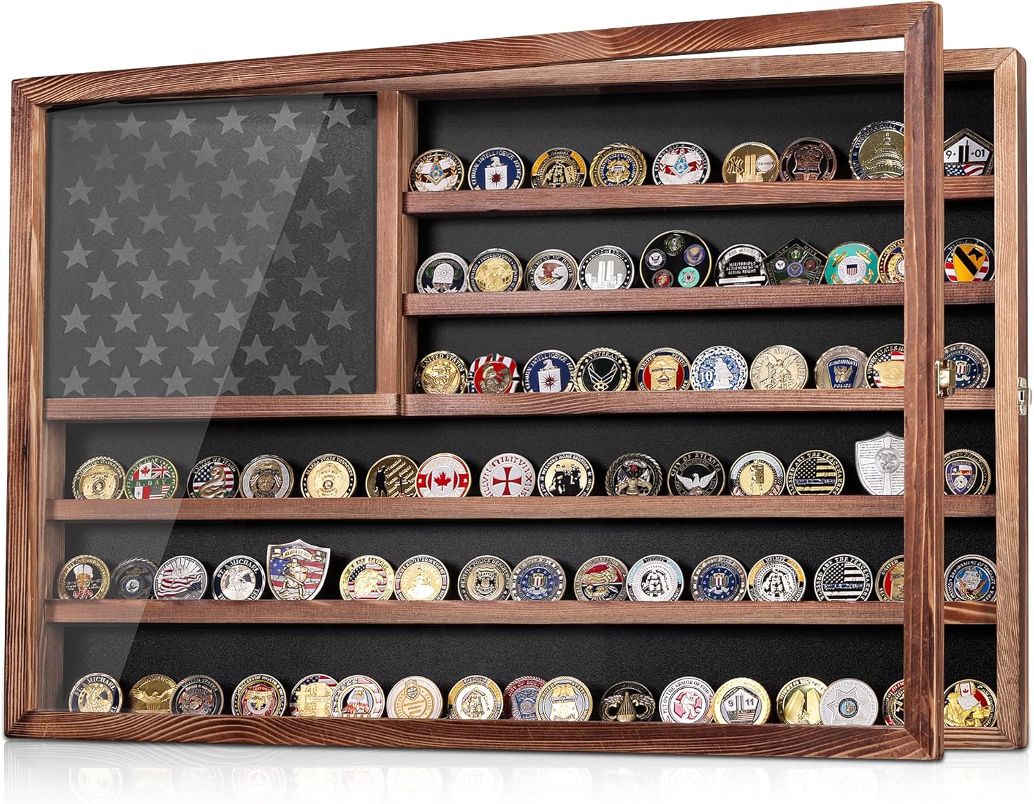 Challenge Coin Display Case for Military Coins and Medals